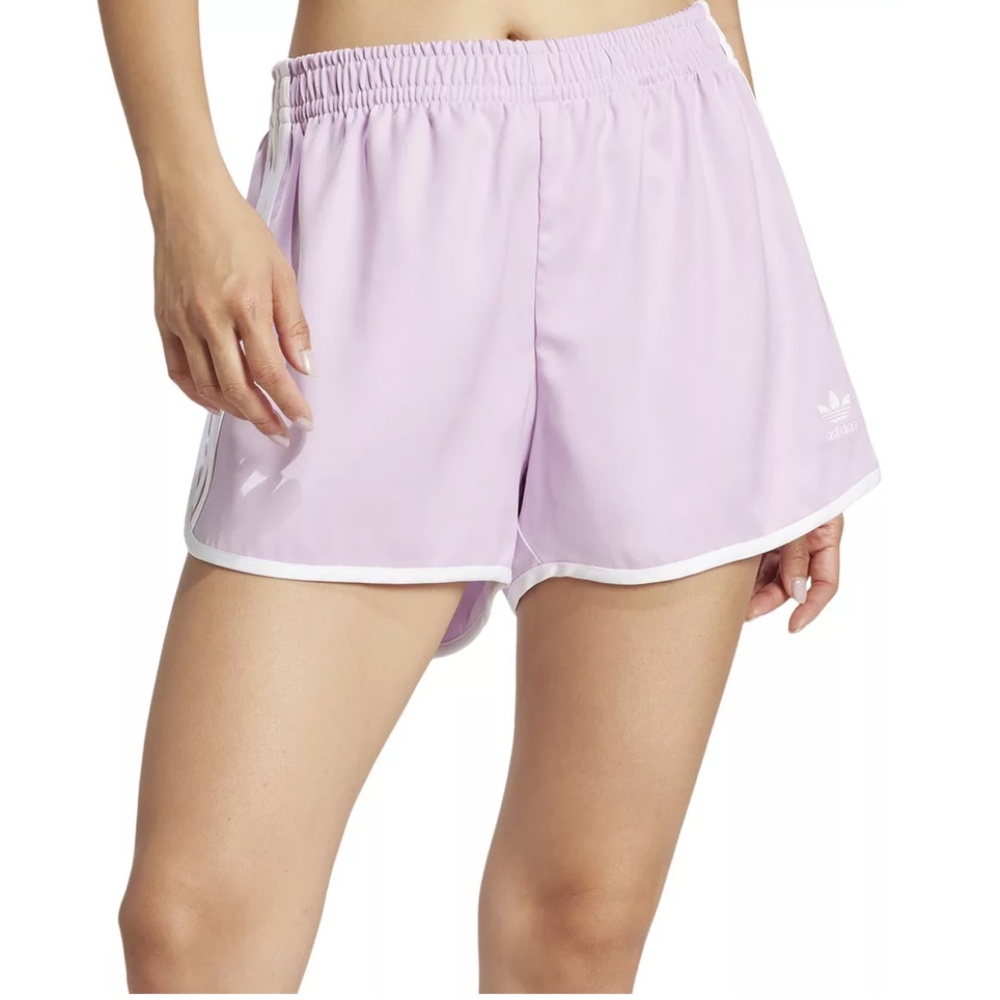 adidas Originals Lavender Athletic Shorts with White Trim